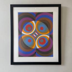 Original 1970 Abstract Oil on Paper 